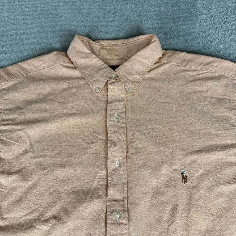 Polo Ralph Lauren Button-Down Shirt Mens XLT Peach Cotton Flesh Pony New NWOT